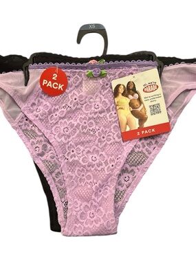 Parade Lace Bikini Panties 2-Pack - Pink & Black